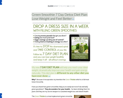 Green Smoothie 7 Day Detox Diet Plan: Lose Weight and Feel Better - Green Thickies: Filling Green Smoothie Recipes