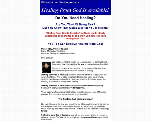 Healing From God Is Available