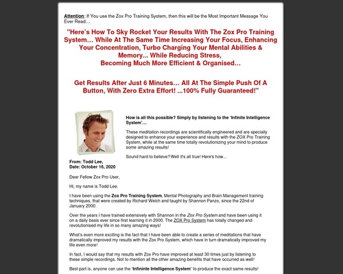 Infinite Intelligence System | Zox Pro | Zox Pro Training | Zoxpro Training System | Improve Memory | Strengthen Concentration | Boost IQ | Increase Focus